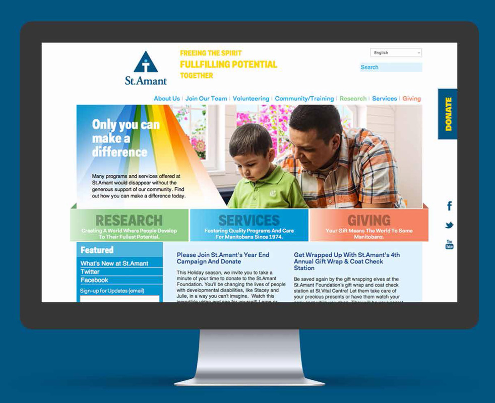 st amant website displayed on desktop computer screen